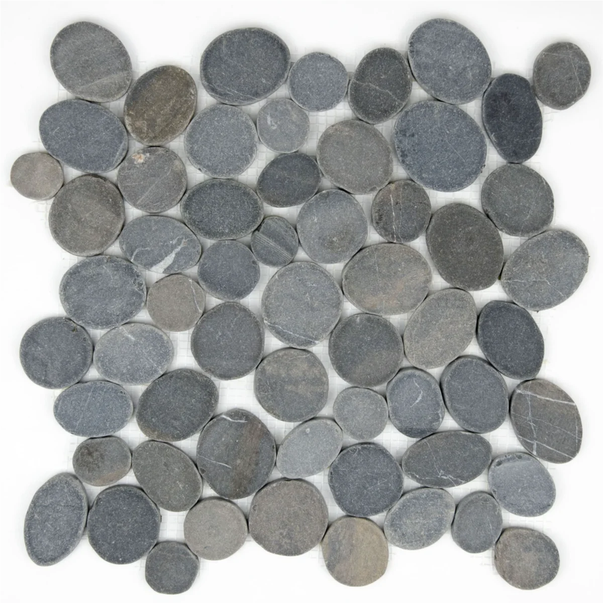 Mosaïque marbre galet scie gris 30x30x0,9 cm vue principale