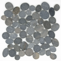 Mosaïque marbre galet scie gris 30x30x0,9 cm vue principale