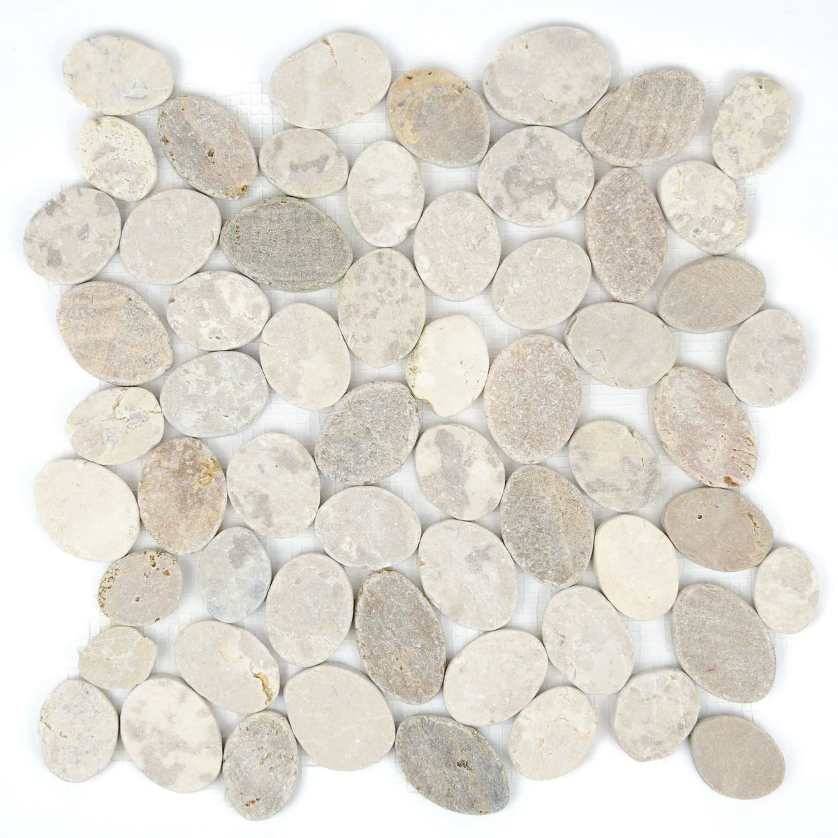 Mosaïque marbre galet scie beige 30x30x0,9 cm vue principale