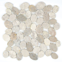 Mosaïque marbre galet scie beige 30x30x0,9 cm vue principale