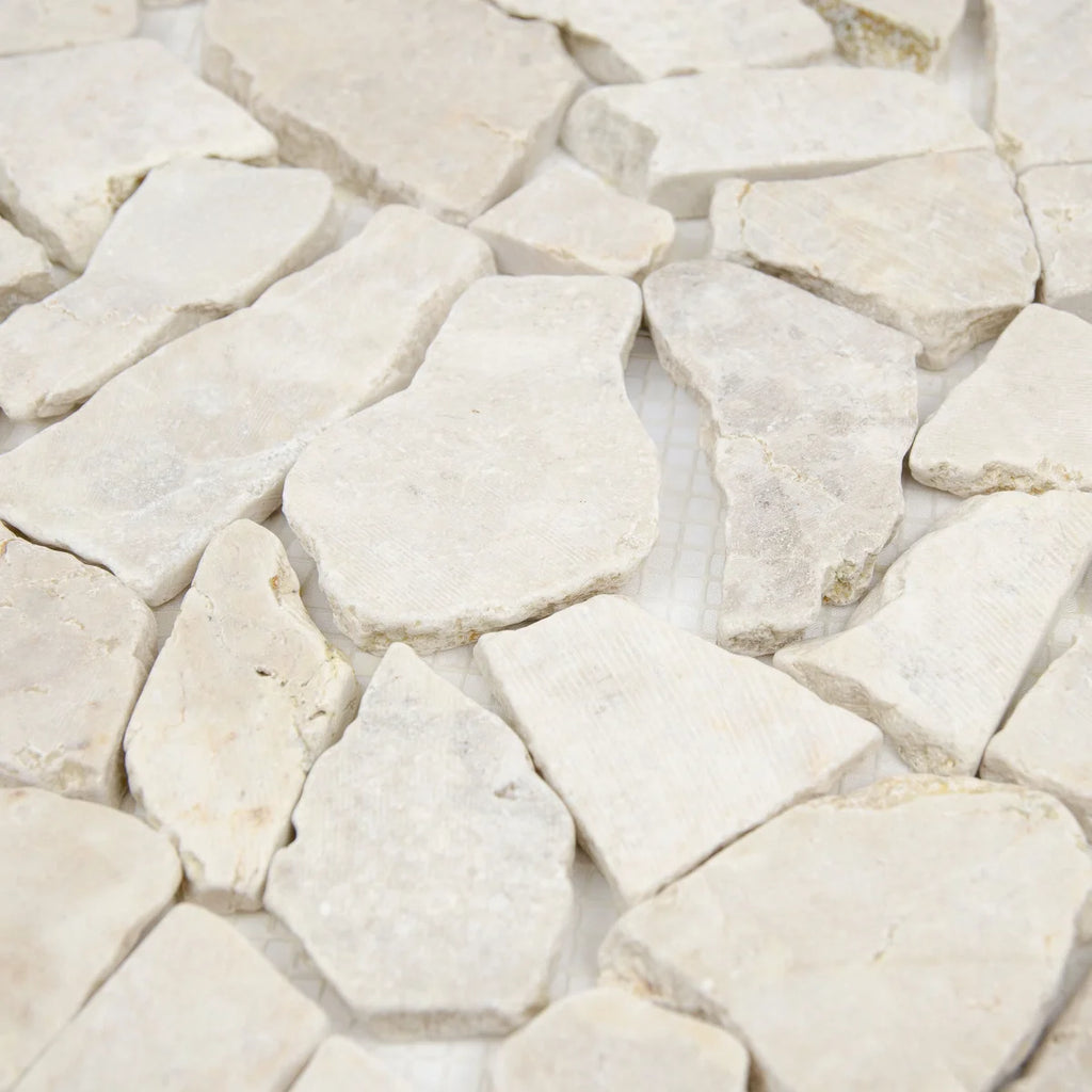 Mosaïque marbre palladien relief perspective composition carreaux crème