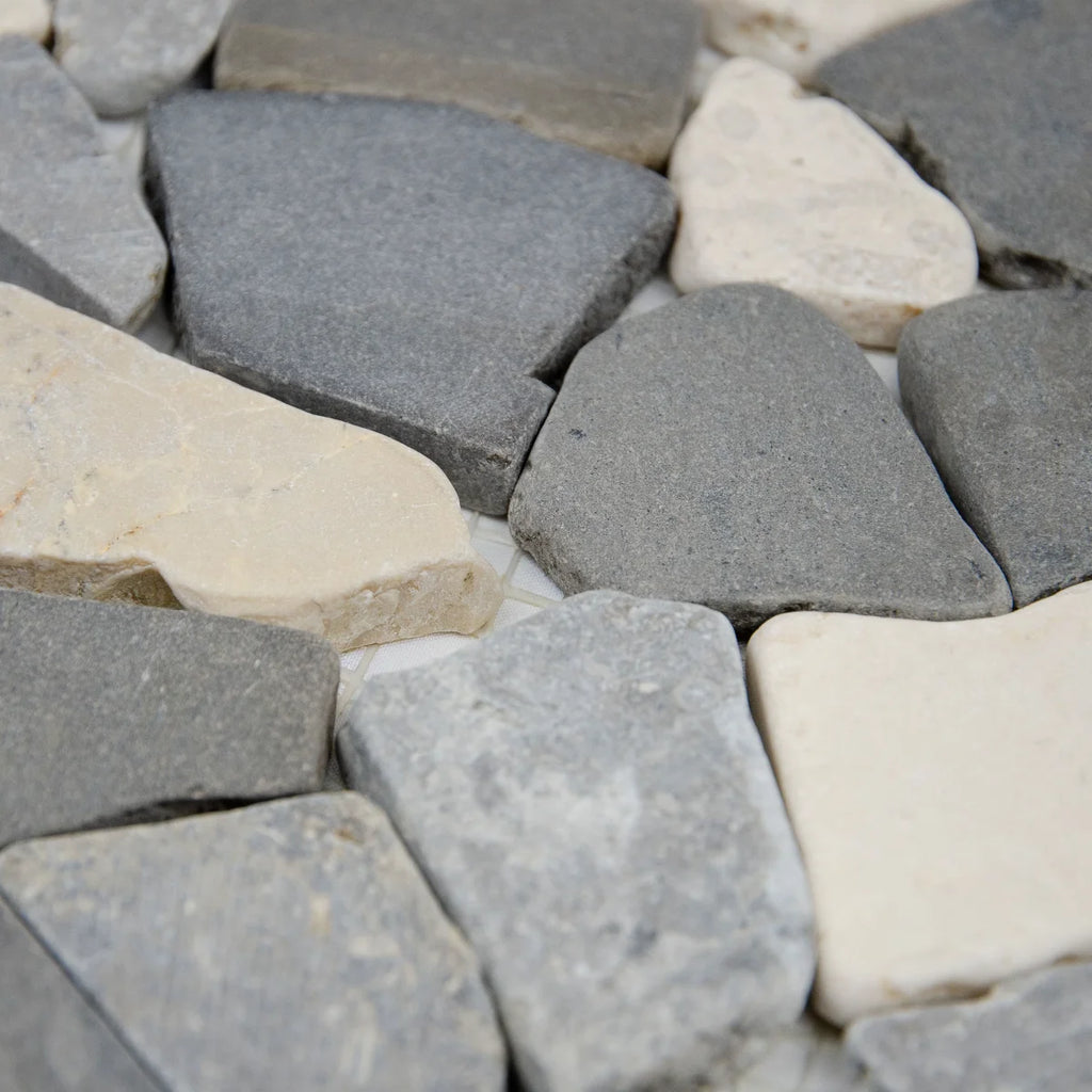 Mosaïque marbre palladien mix relief perspective composition bicolore
