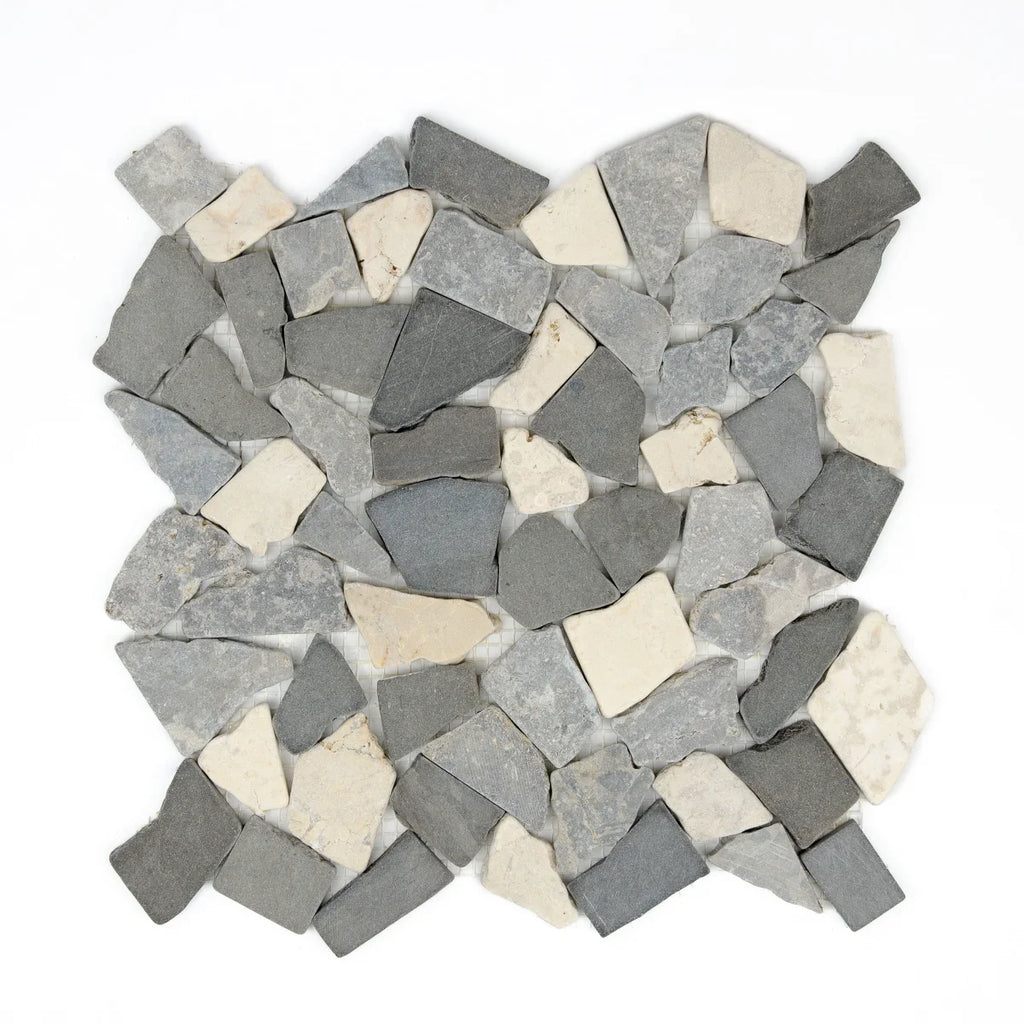 Mosaïque marbre palladien mix gris beige 30x30x0,9 cm vue principale