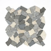 Mosaïque marbre palladien mix gris beige 30x30x0,9 cm vue principale