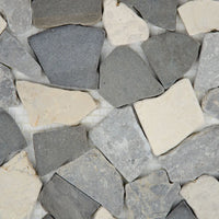 Détail carreaux palladien marbre mix gris beige mosaïque texture pierre