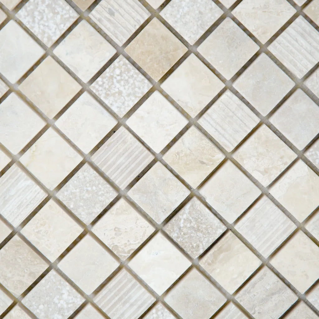 Détail joints relief marbre surface ivoire mosaïque surface pierre