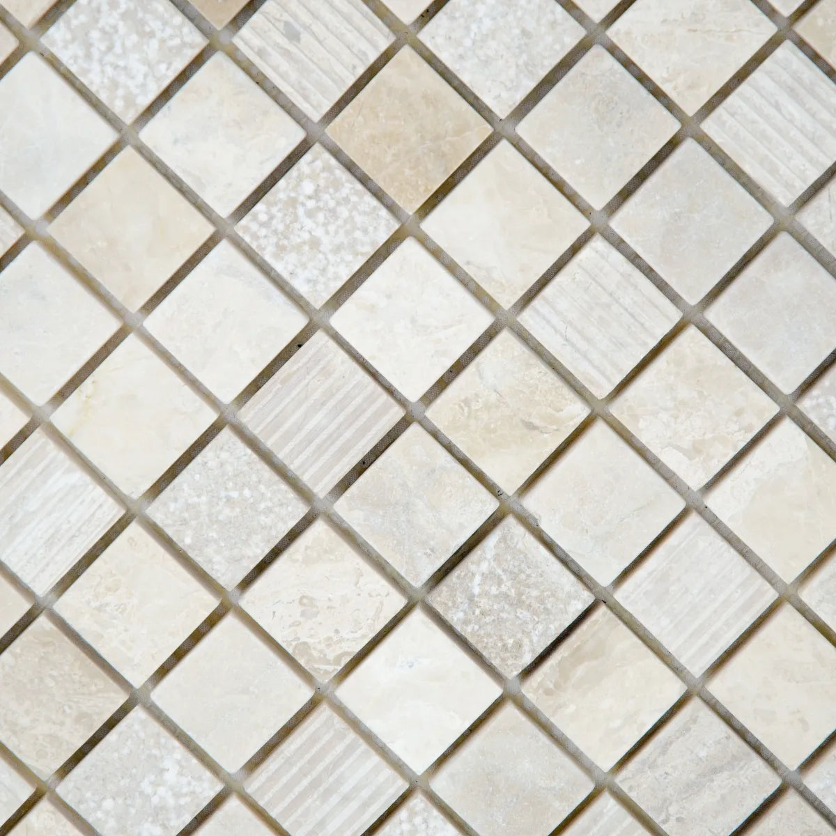 Détail joints relief marbre surface ivoire mosaïque surface pierre