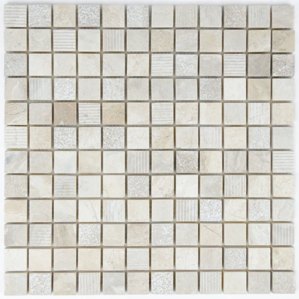 Mosaïque marbre surface ivoire 2,3x2,3 cm vue principale pierre