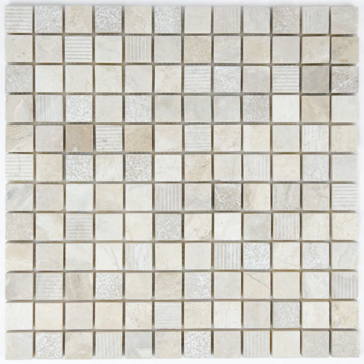 Mosaïque marbre surface ivoire 2,3x2,3 cm vue principale pierre