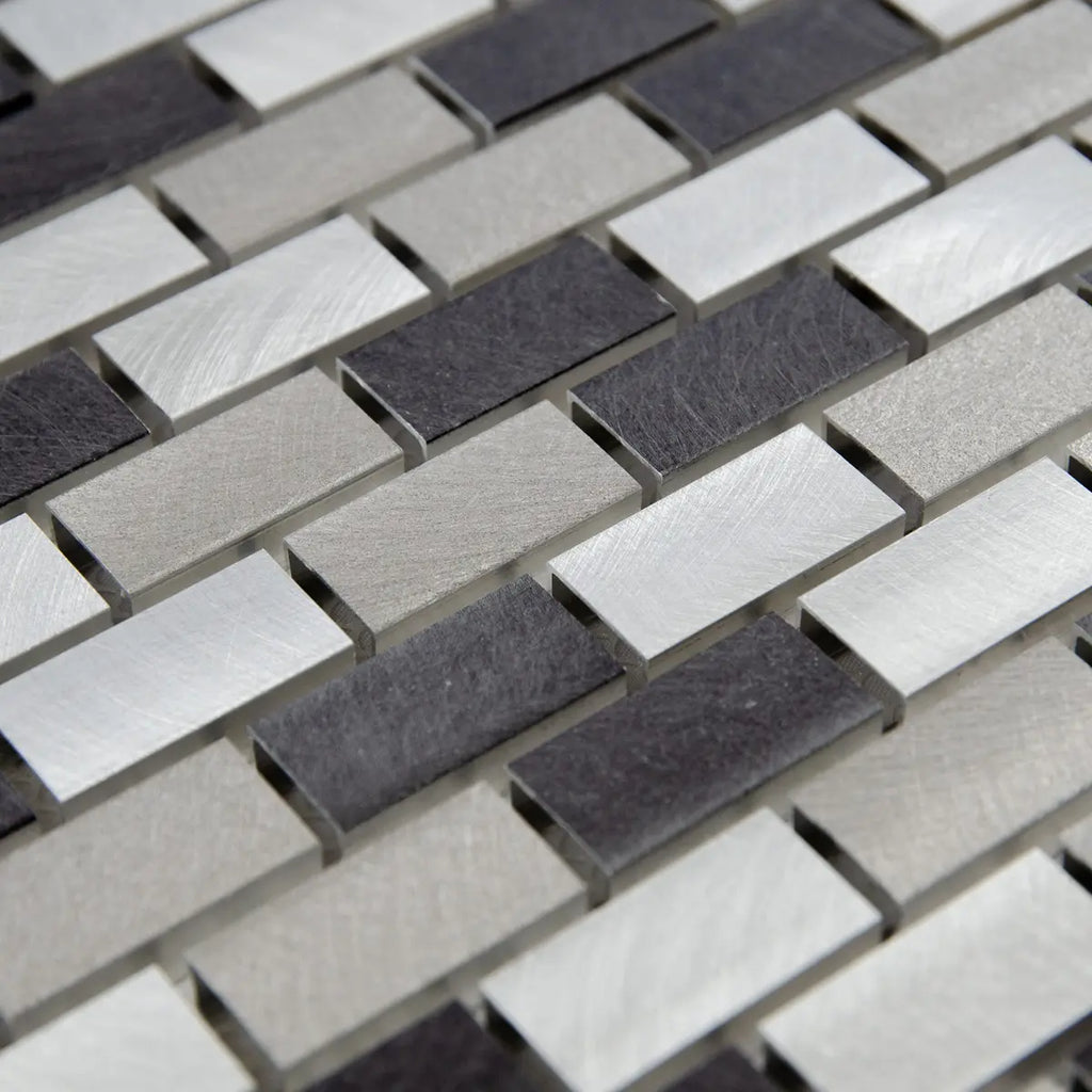 Mosaïque en aluminum gris et noir perspective