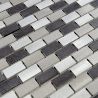 Mosaïque en aluminum gris et noir matiere