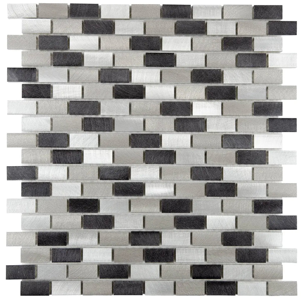 Mosaïque en aluminum gris et noir
