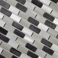 Mosaïque en aluminum gris et noir zoom perspective
