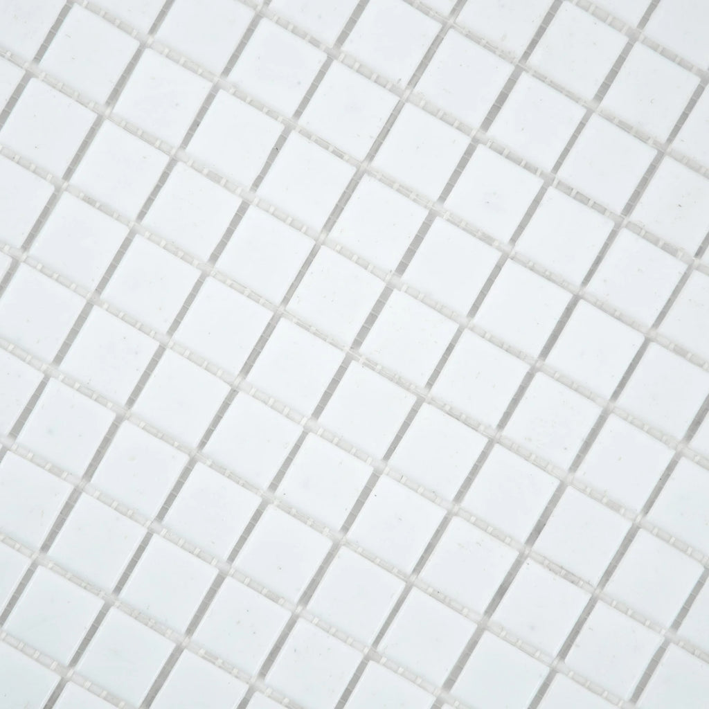 Mosaïque en pate de verre blanc sur trame nylon photo produit perspective 