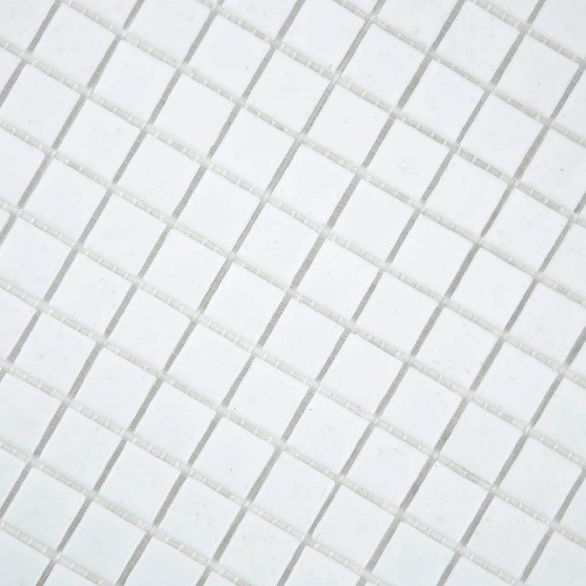 Mosaïque en pate de verre blanc sur trame nylon photo produit perspective 