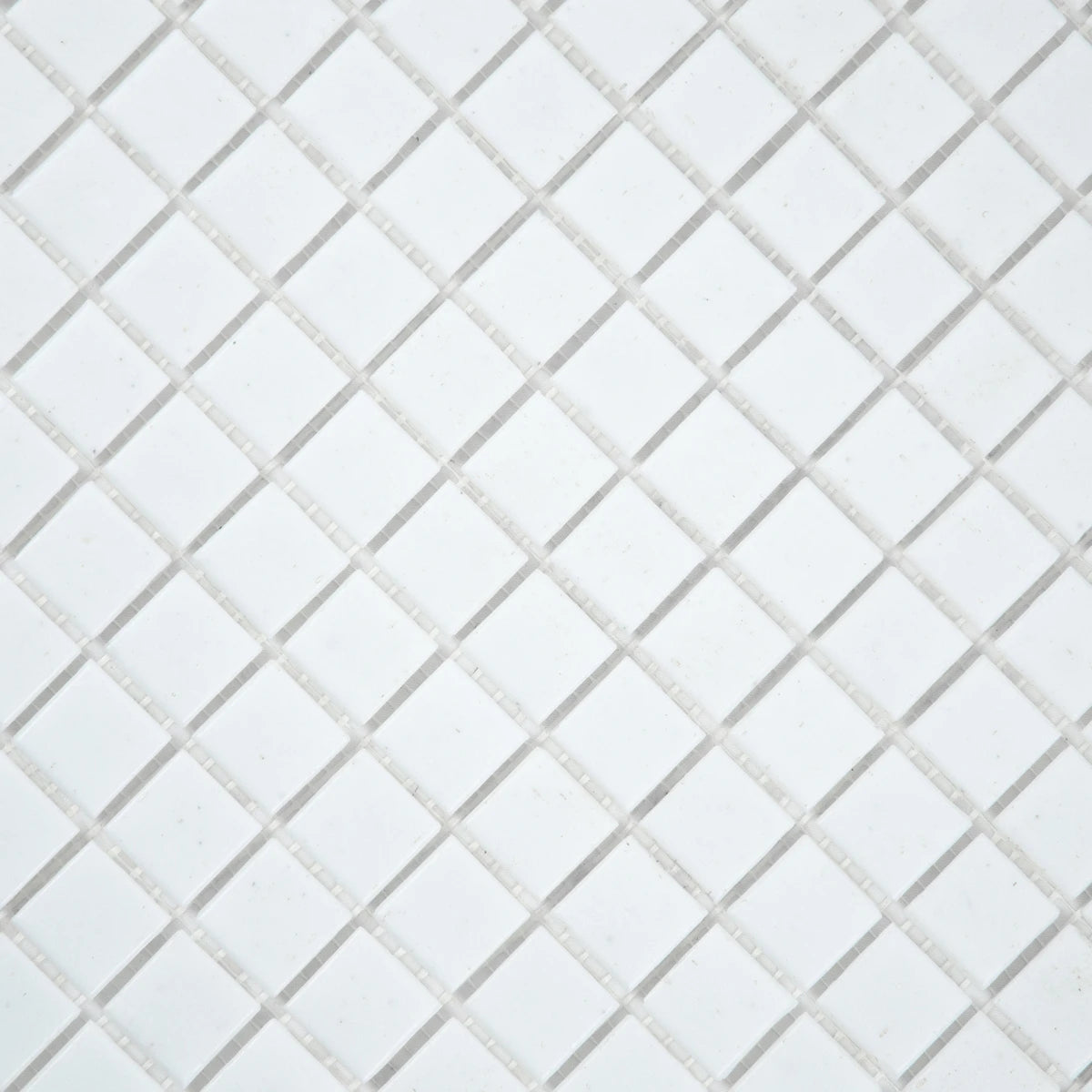 Mosaïque en pate de verre blanc sur trame nylon photo produit zoom perspective