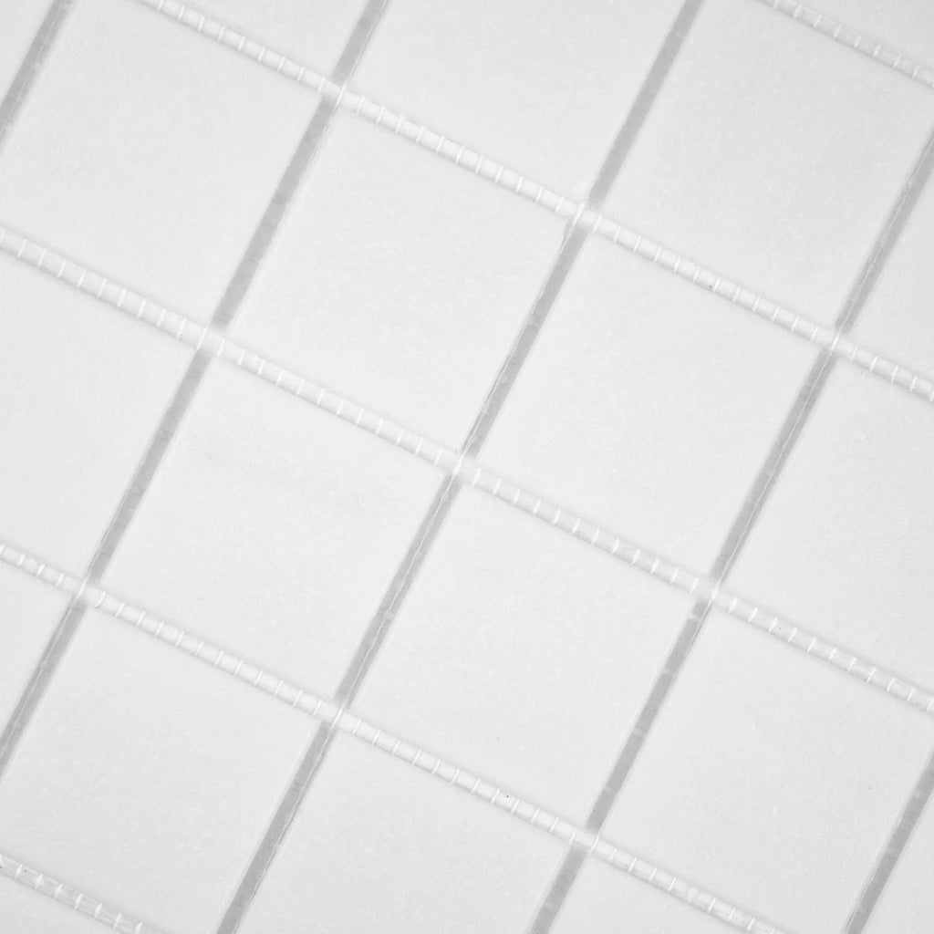 mosaïque pate de verre blanc zoom perspective
