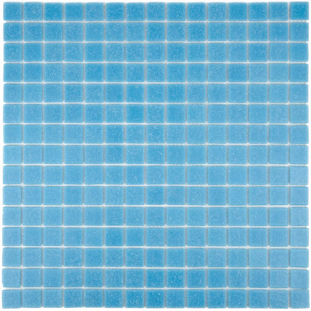 Mosaïque pâte verre nylon bleu 2x2x0,38 cm carreaux vue principale