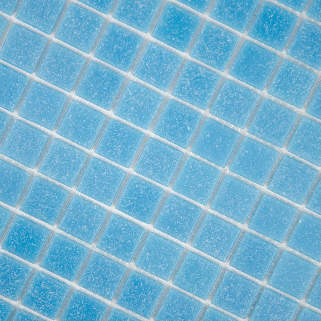 Mosaïque pâte verre bleu relief perspective composition carreaux brillants