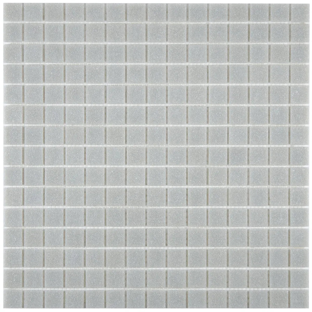 Mosaïque en pâte de verre grise sur trame nylon