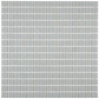Mosaïque en pâte de verre grise sur trame nylon