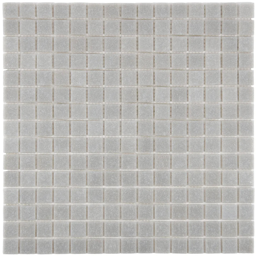Mosaïque en pâte de verre couleur gris taupe sur trame nylon
