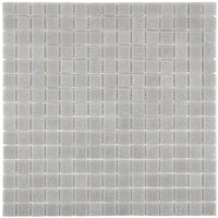 Mosaïque en pâte de verre couleur gris taupe sur trame nylon