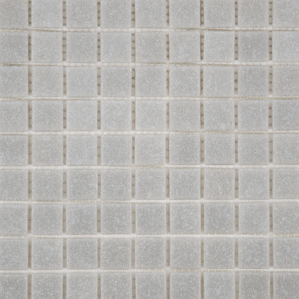 Mosaïque en pâte de verre couleur gris taupe sur trame nylon zoomé