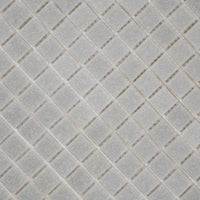 Mosaïque en pâte de verre couleur gris taupe sur trame nylon perspective haut