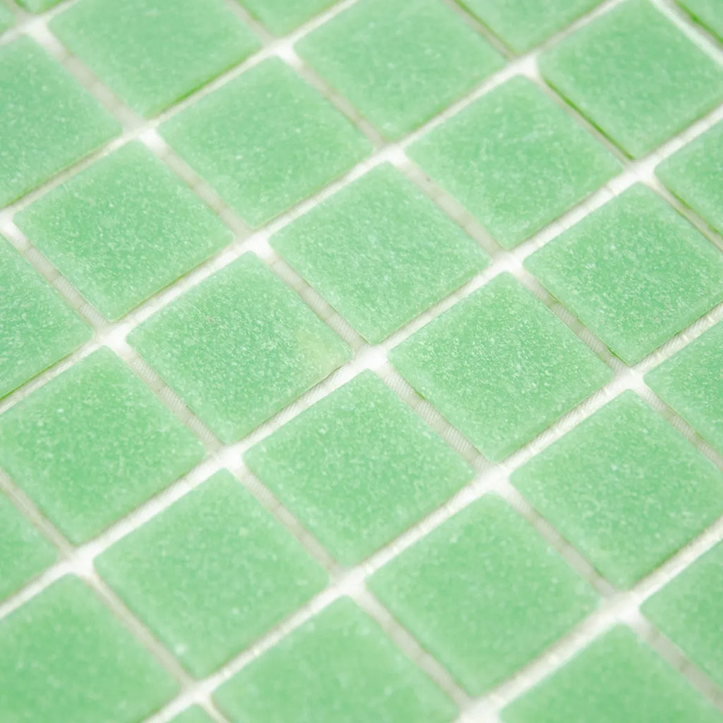 Mosaïque en pâte de verre vert clair perspective