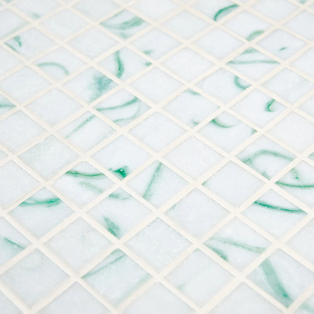 Mosaïque décoration effet marbre vert