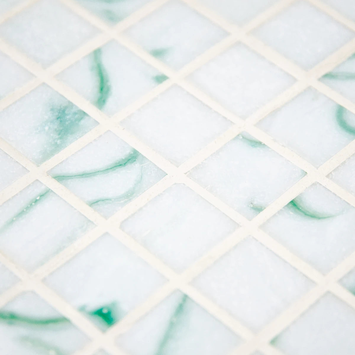 Mosaïque décoration effet marbre vert