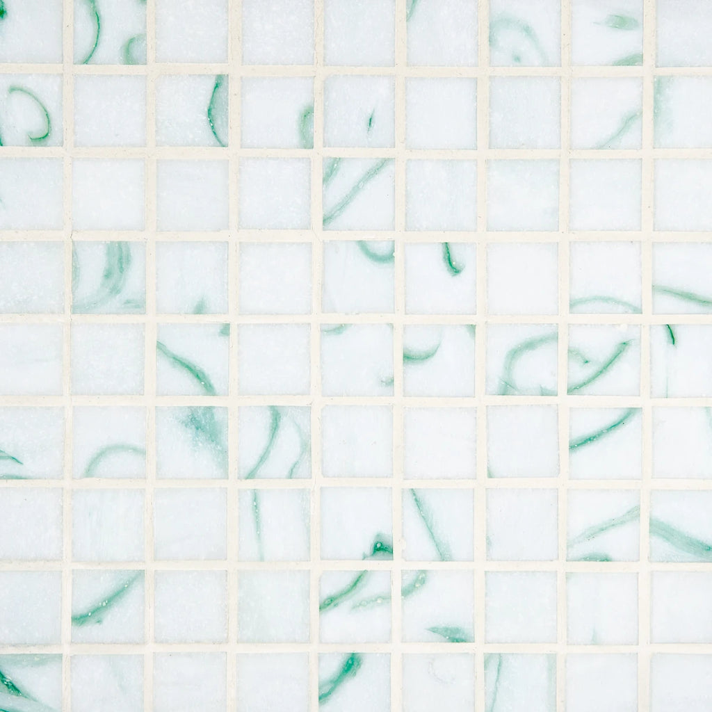 Mosaïque décoration effet marbre vert