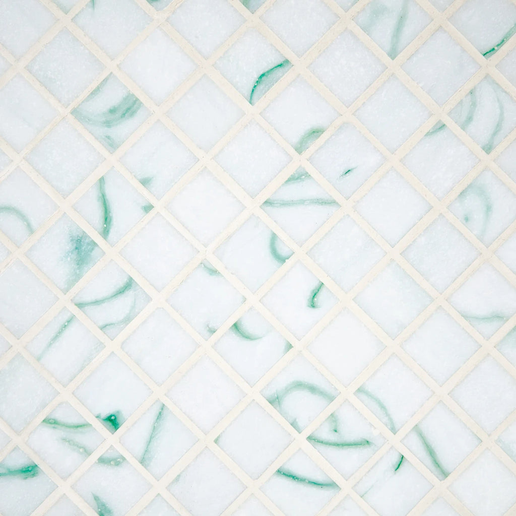 Mosaïque décoration effet marbre vert