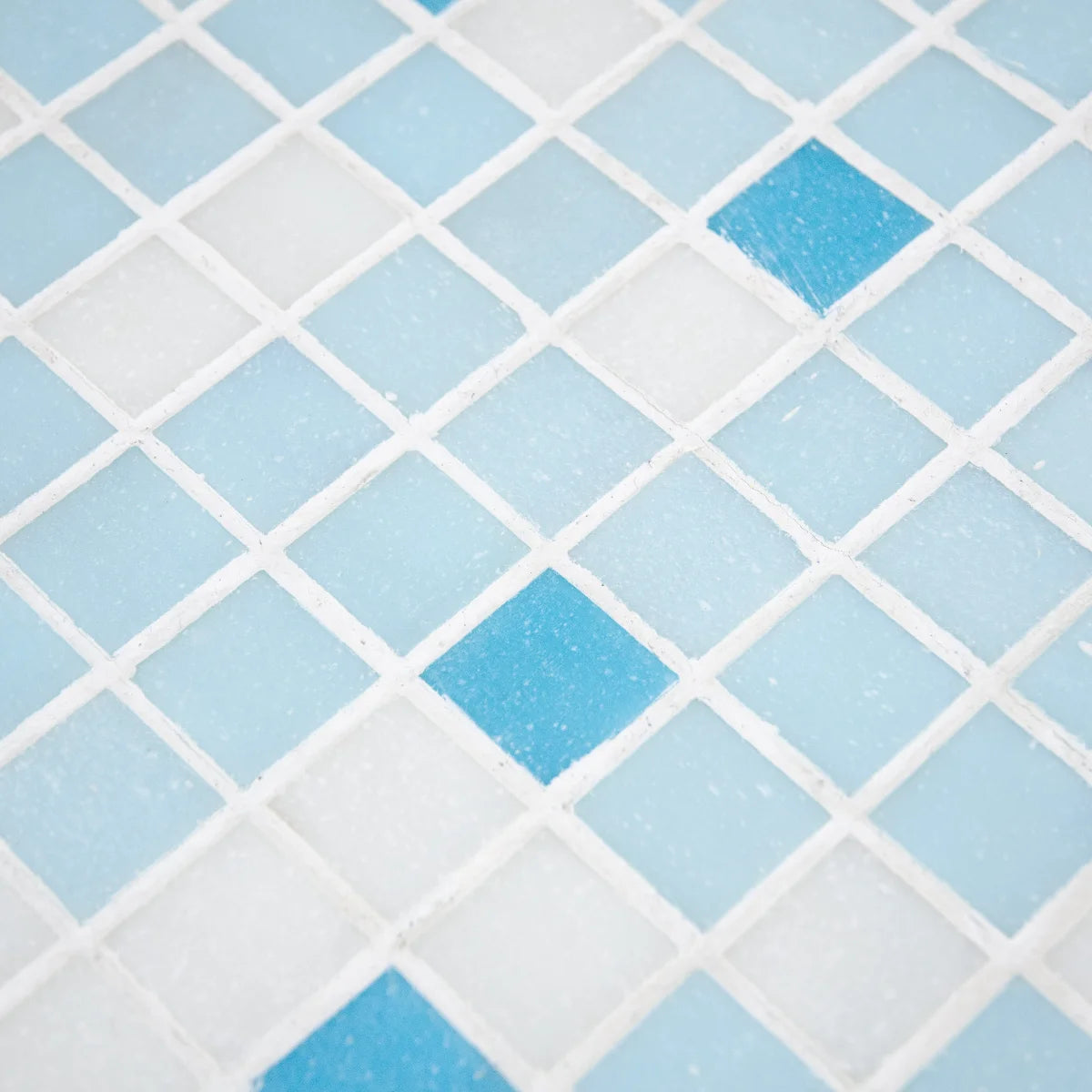 Mosaique melange adouci blanc bleu