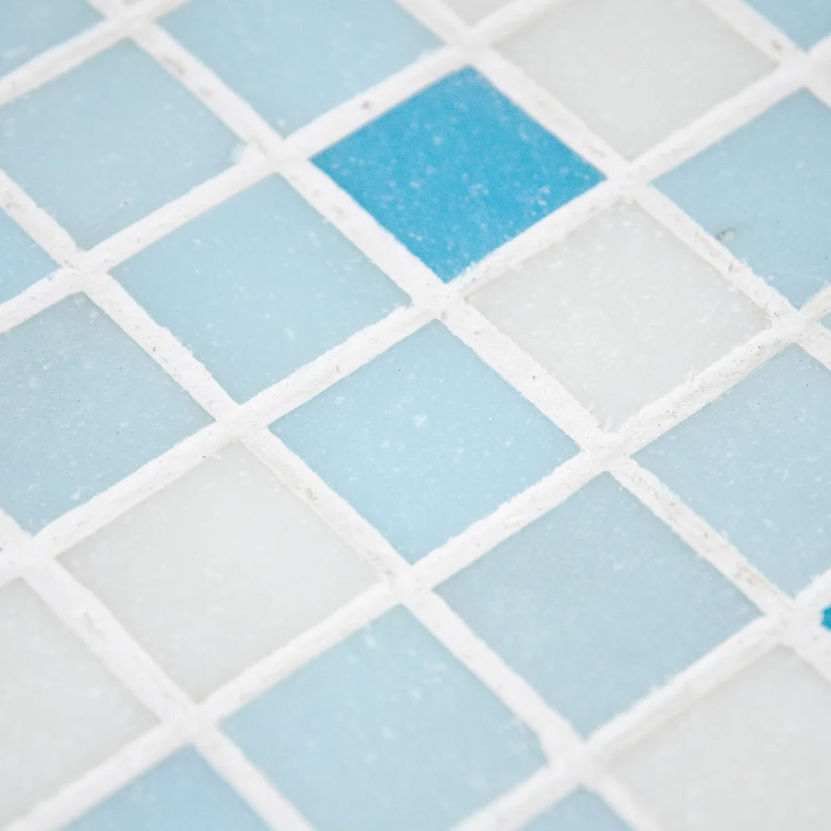 Mosaique melange adouci blanc bleu