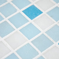 Mosaique melange adouci blanc bleu