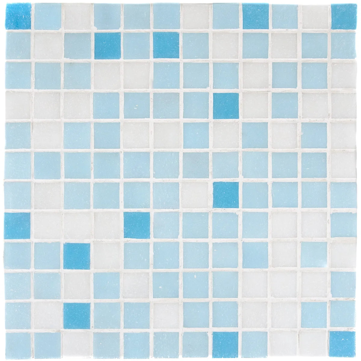 Mosaique melange adouci blanc bleu