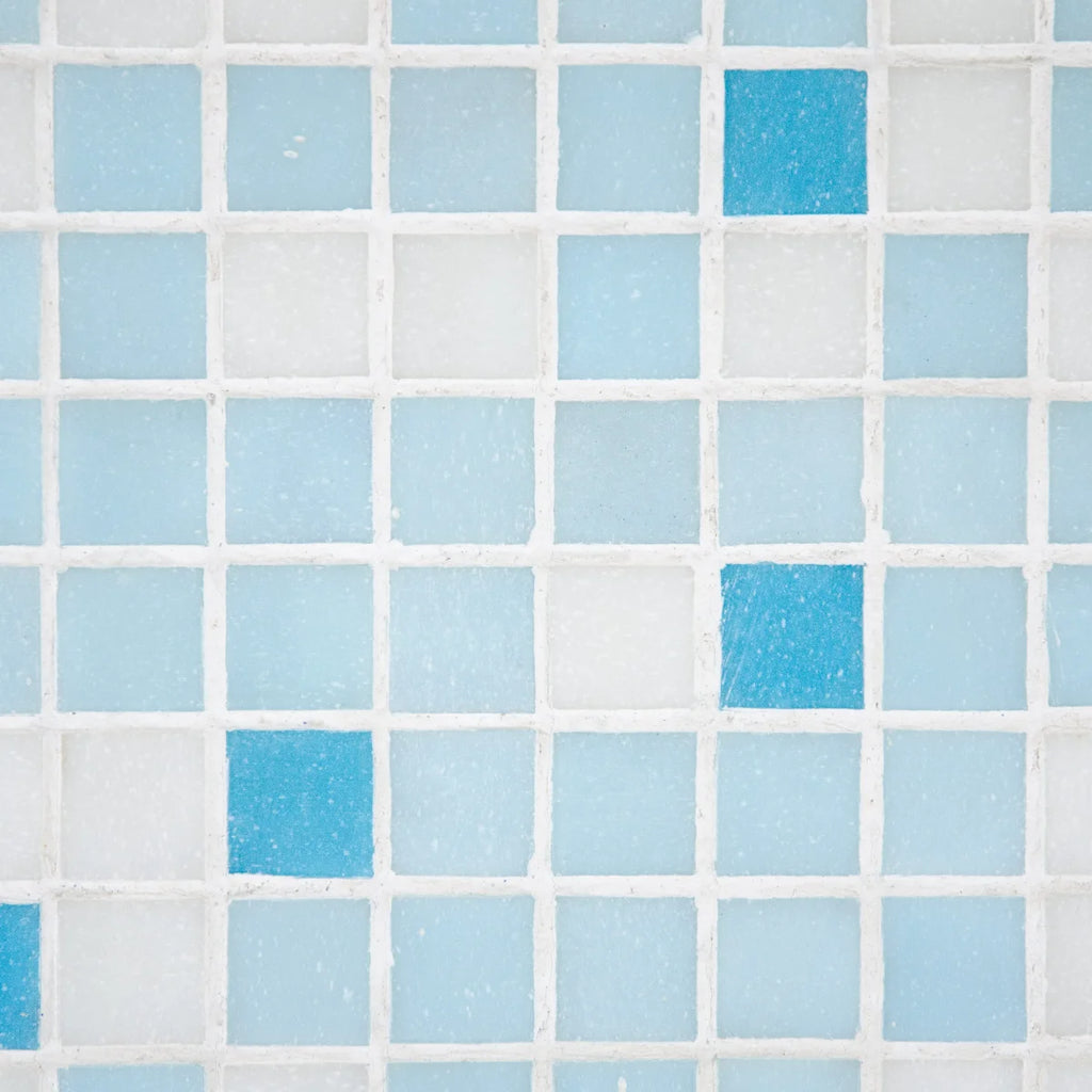 Mosaique melange adouci blanc bleu
