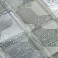 Mosaïque en verre argent décoré zoomé détails