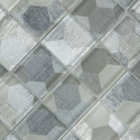 Mosaïque en verre argent décoré relief