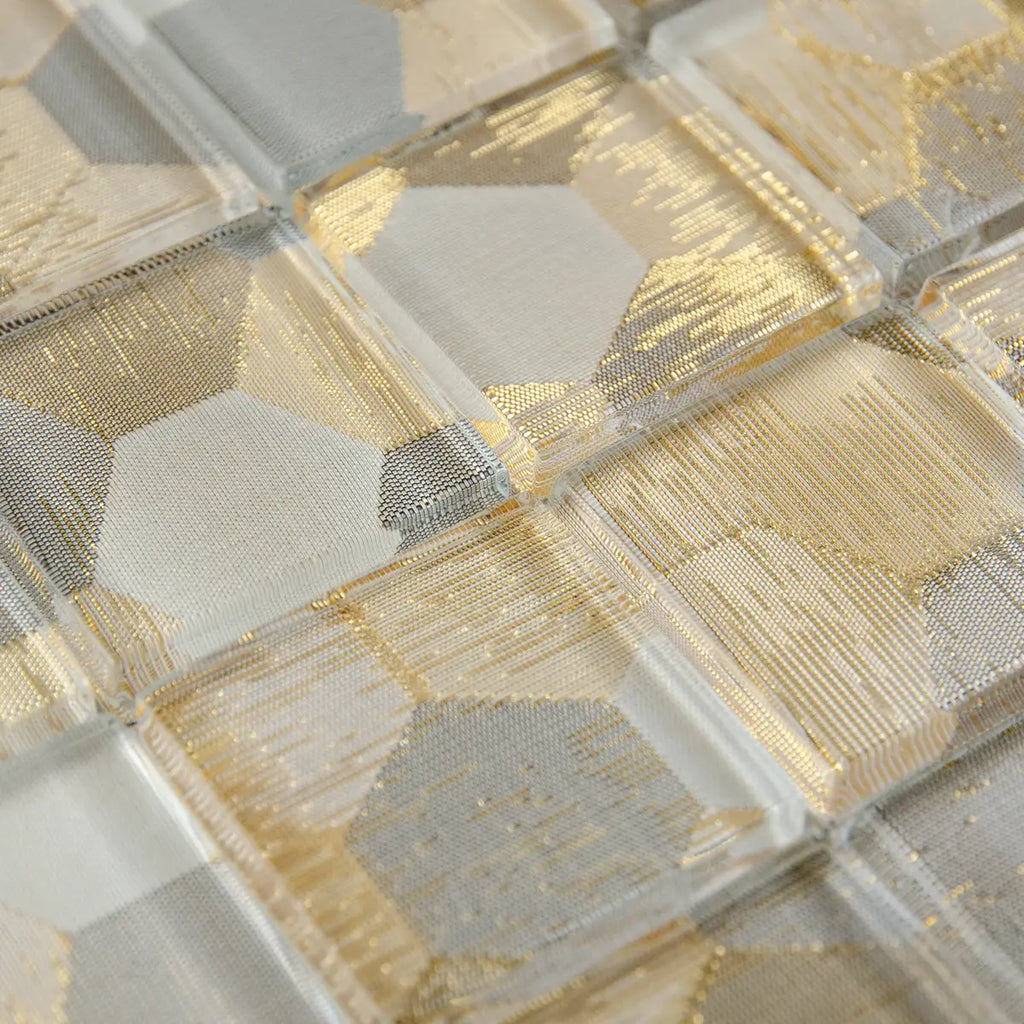Mosaïque en verre or détails