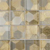 Mosaïque en verre or zoomé