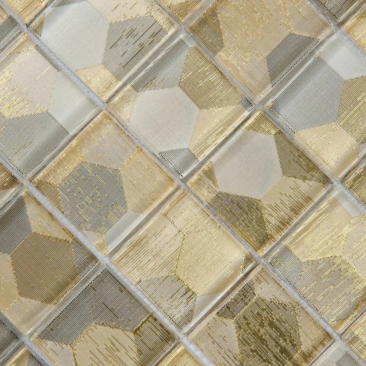 Mosaïque en verre or perspective 
