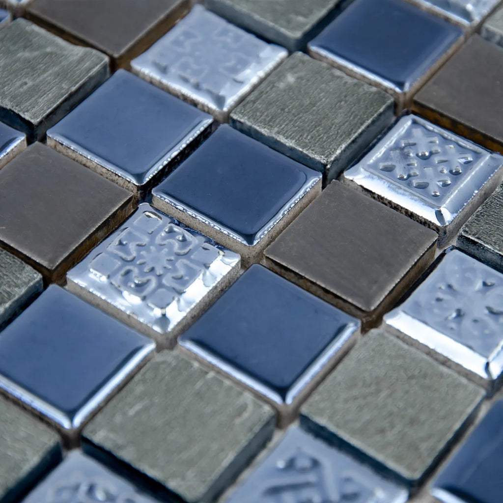 Mosaïque en marbre en aluminium zoomé perspective