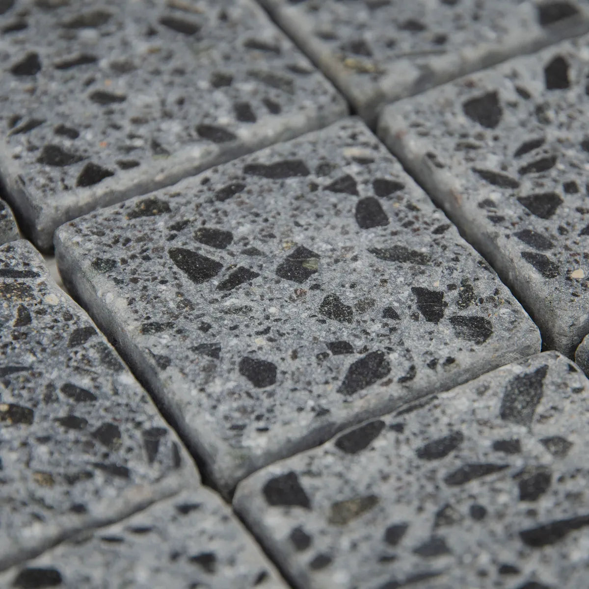 Texture et rendu de la Mosaïque Terrazzo Black