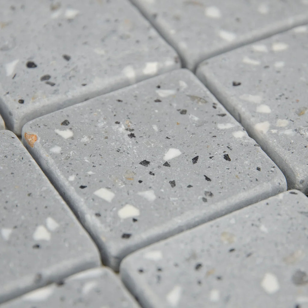 Texture et rendu de la Mosaïque Terrazzo Dark Grey