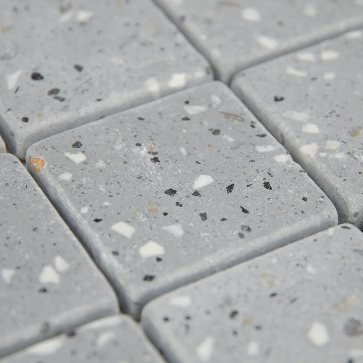 Texture et rendu de la Mosaïque Terrazzo Dark Grey