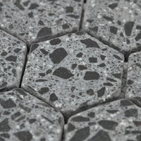 Texture et rendu de la Mosaïque Hexagone Terrazzo Black