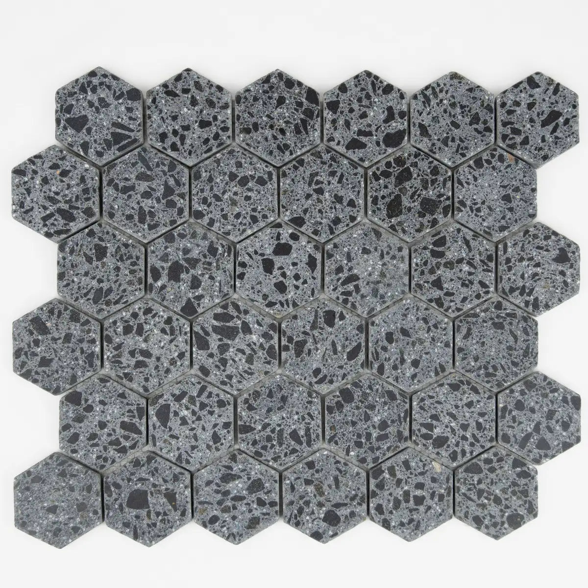 Mosaïque Hexagone Terrazzo Black